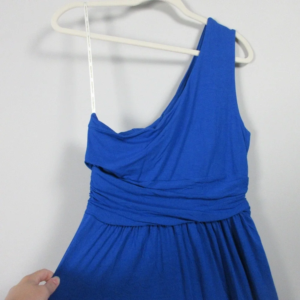 Lilly Pulitzer Helina One Shoulder Maxi Dress M Blue Rayon Blend Party Prom 426 - Picture 4 of 14
